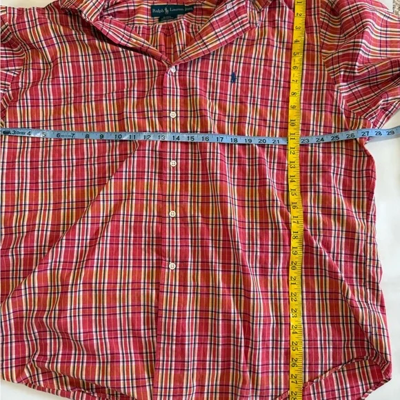 Ralph Lauren “Blake” Red and Yellow Plaid Button Down Shirt Mens size XXL - Picture 8 of 10